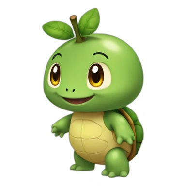 Turtwig smiling and waving sticker