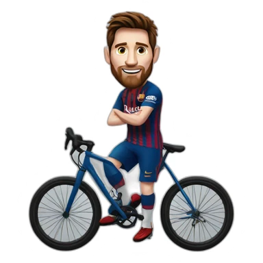 Leo Messi en bici sticker
