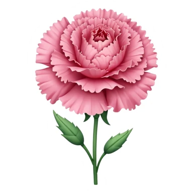 create a pink carnation flower with a stem sticker