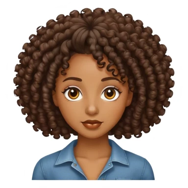 A black woman with curly hair  sticker