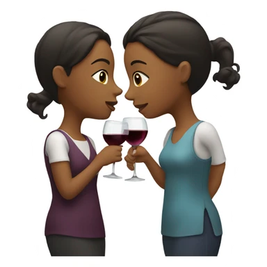 two girls drinking wine sticker