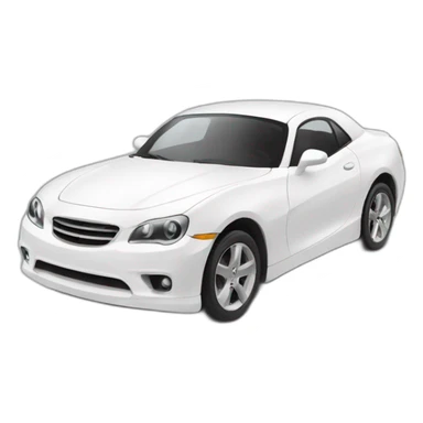 Car blanc and White sad sticker