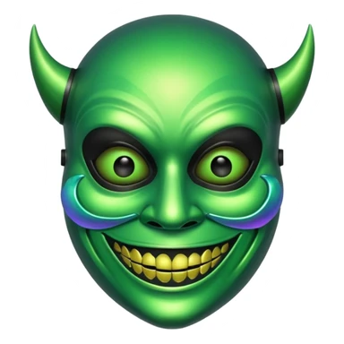 glitter green toxic mask sticker