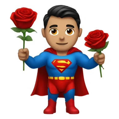 Superman holding a rose sticker