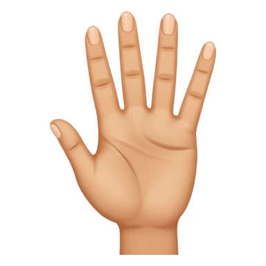 Make a hand (skin complexion) with 4 fingers up, with the thumb tuck in. I SAID 4 FINGERS UP AND THUMB TUCKED IN, NOT OUT sticker