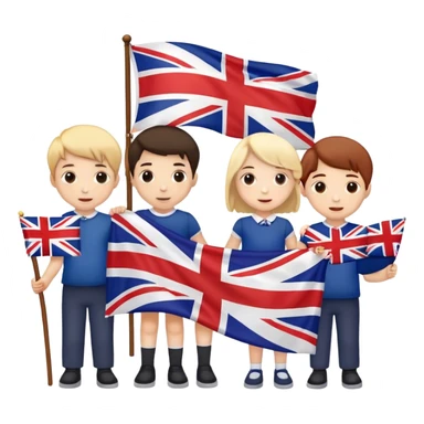 british flag with children sticker