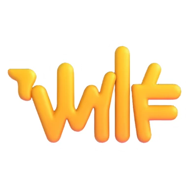 colorful 3D circular emoji with the word 'wtf' in the center in a modern font sticker