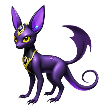 Shiny Edgy Gothic Futuristic Salandit-Umbreon-Espeon-Hybrid (Full body) sticker