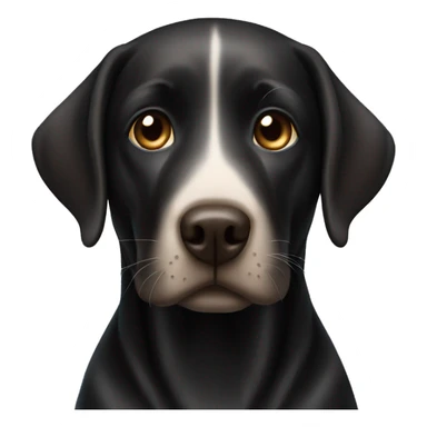 Black Labrador with brown haired girl with blue eyes sticker