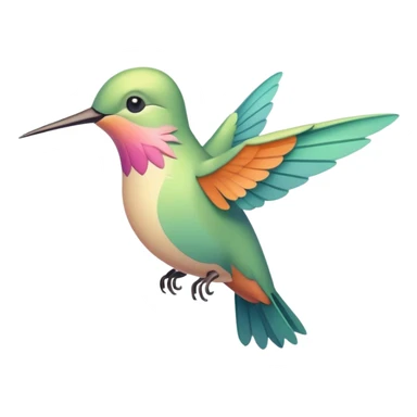 stylized colibri bird, pastel warm tones, minimal details emoji style sticker