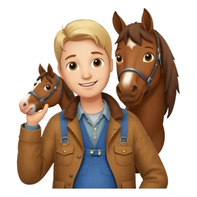 pregnant man  with horse sticker