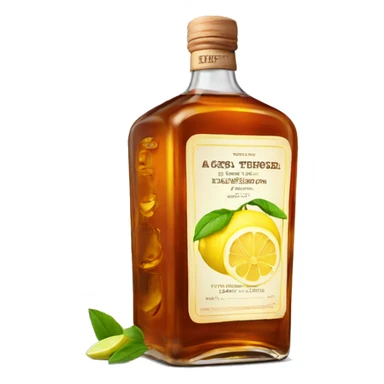 Bourbon, ginger, lemon label  sticker