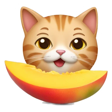 Cat eating mango sticker