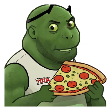 LeBron James eating pizza in a ghostbuster costume sticker
