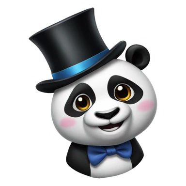 panda with a top hat sticker