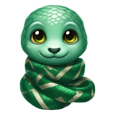 cute baby snake wearing Slytherin scarf sticker