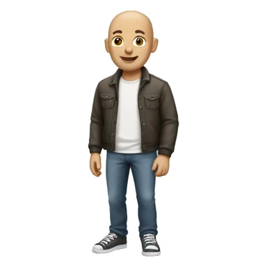 bald man in casual attire sticker