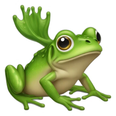 Une grenouille sur un cerf sticker
