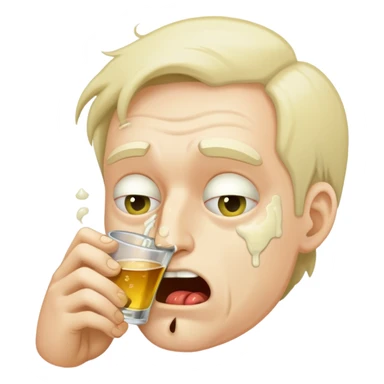 Glatzenmann besoffen mit kotze sticker