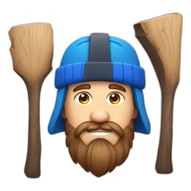 lumberjack with blue hat sticker