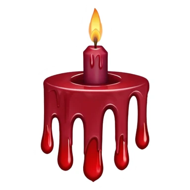 Melted burgundy red candle sticker