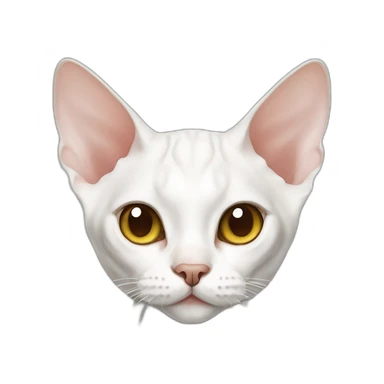 Devon Rex white cat sticker
