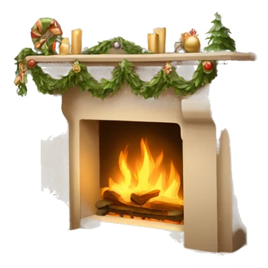 christmas beige FirePlace sticker
