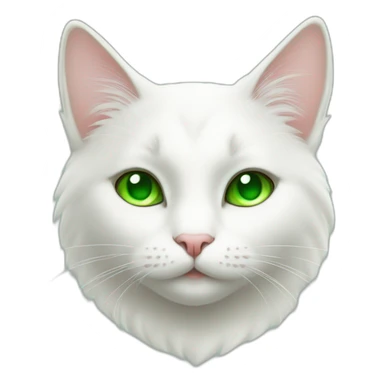 Beautiful white cat with green eyes in heart sticker