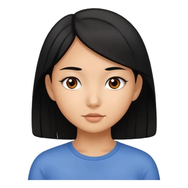 very tan Asian girl with black hair and dark brown eyes sticker