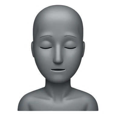 grey human silhouette frontal view with no facial features, no face, no eyes, no nose, no mouth, simple outline sticker