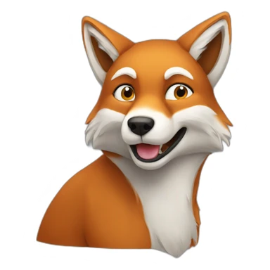 Renard câlin loup sticker