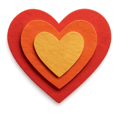 heart with layered paper look sticker