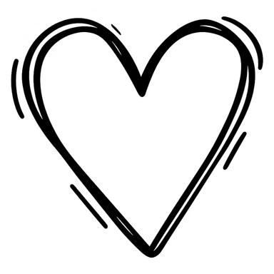 heart with a playful doodle outline sticker