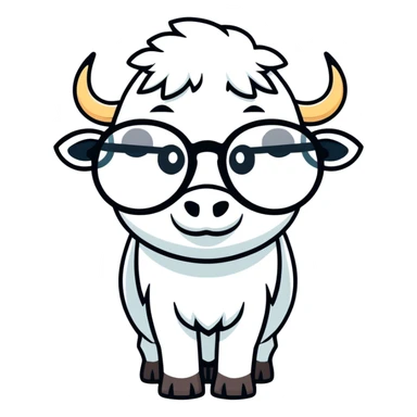 Water buffalo with glasses  sticker