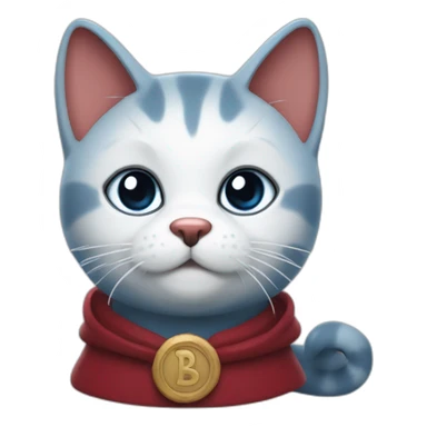 Blue britain cat with dog tail and dark Red mantle sticker