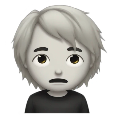 gothic sad boy with back hair crying sticker