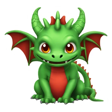 graoully dragon, green body and red back, again closer sticker
