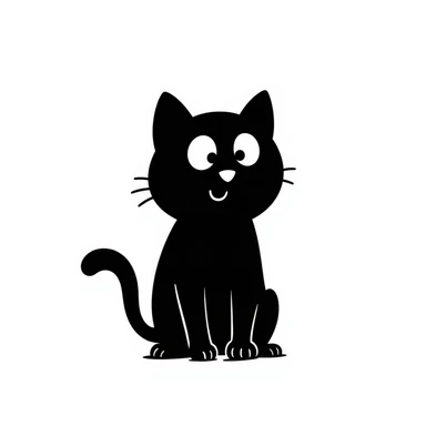 simple cat drawing sticker