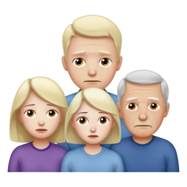 Ok keep this just change it a bit Standing next to the wife I want her brother to be sick and her parents are smiling and her grandfather is sick (no grandma) on the wife’s side. sticker