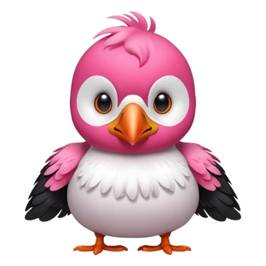 pink puffin angry steam sticker