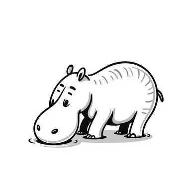 A hippo made of eggplant sticker