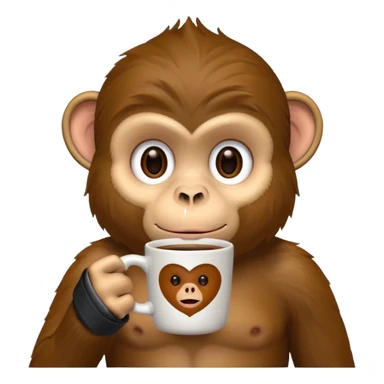 sideway monkey sipping coffee  sticker