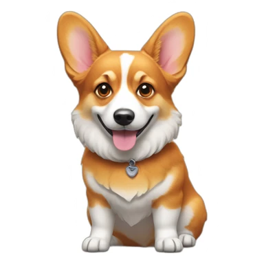 Full Orange head corgi East european village dog sticker