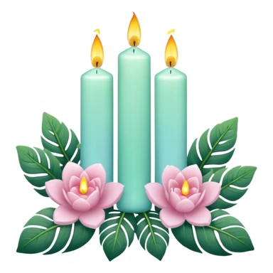 Aesthetic scenic romantic pastels beautiful gorgeous holy divine spiritual pretty elegant sparkly shiny scene of Candles, flowers, plants leaves, scenic aesthetic scenery sticker