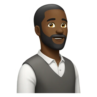 Black guy with beard kissing to the right sticker