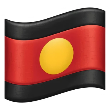 A wawy black and red rectangle with medium sized yellow circle in the middle flag sticker