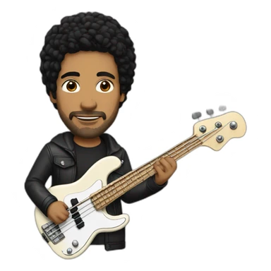 42 year old bass player, black hair, white dude sticker