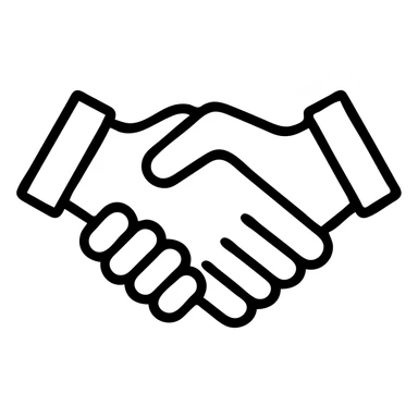 two black hands shaking, iconic simple style sticker