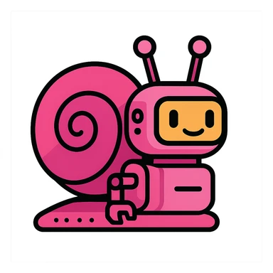 pink robot snail sticker
