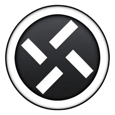 The image is a red background with a white circle in the center. Inside the circle, there is a black Nazi symbol, which appears to be a swastika. The symbol is in the shape of a circle with a diagonal line running through it, creating a zigzag pattern. The overall design is simple and minimalistic. sticker